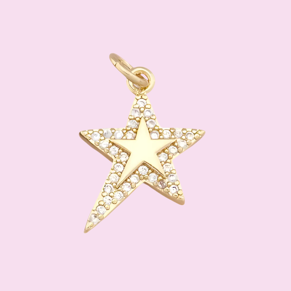 gold popstar charm