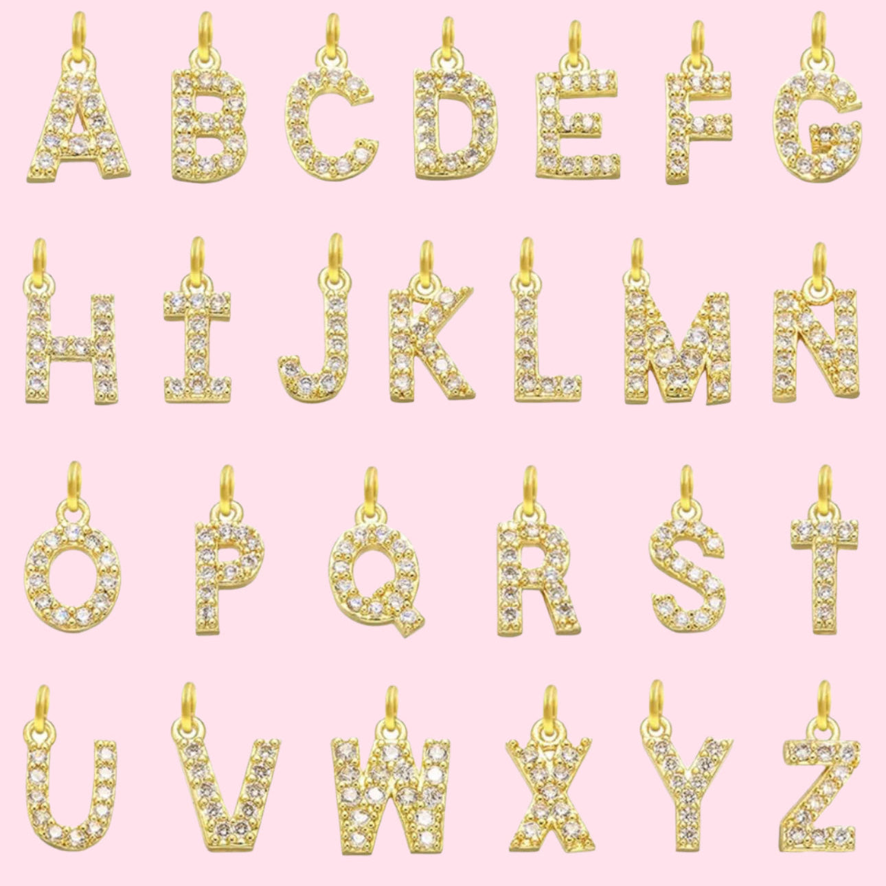 gold letter charm