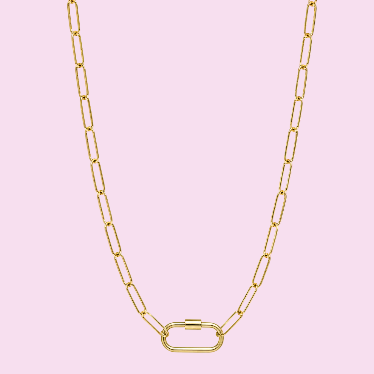 gold carabiner necklace