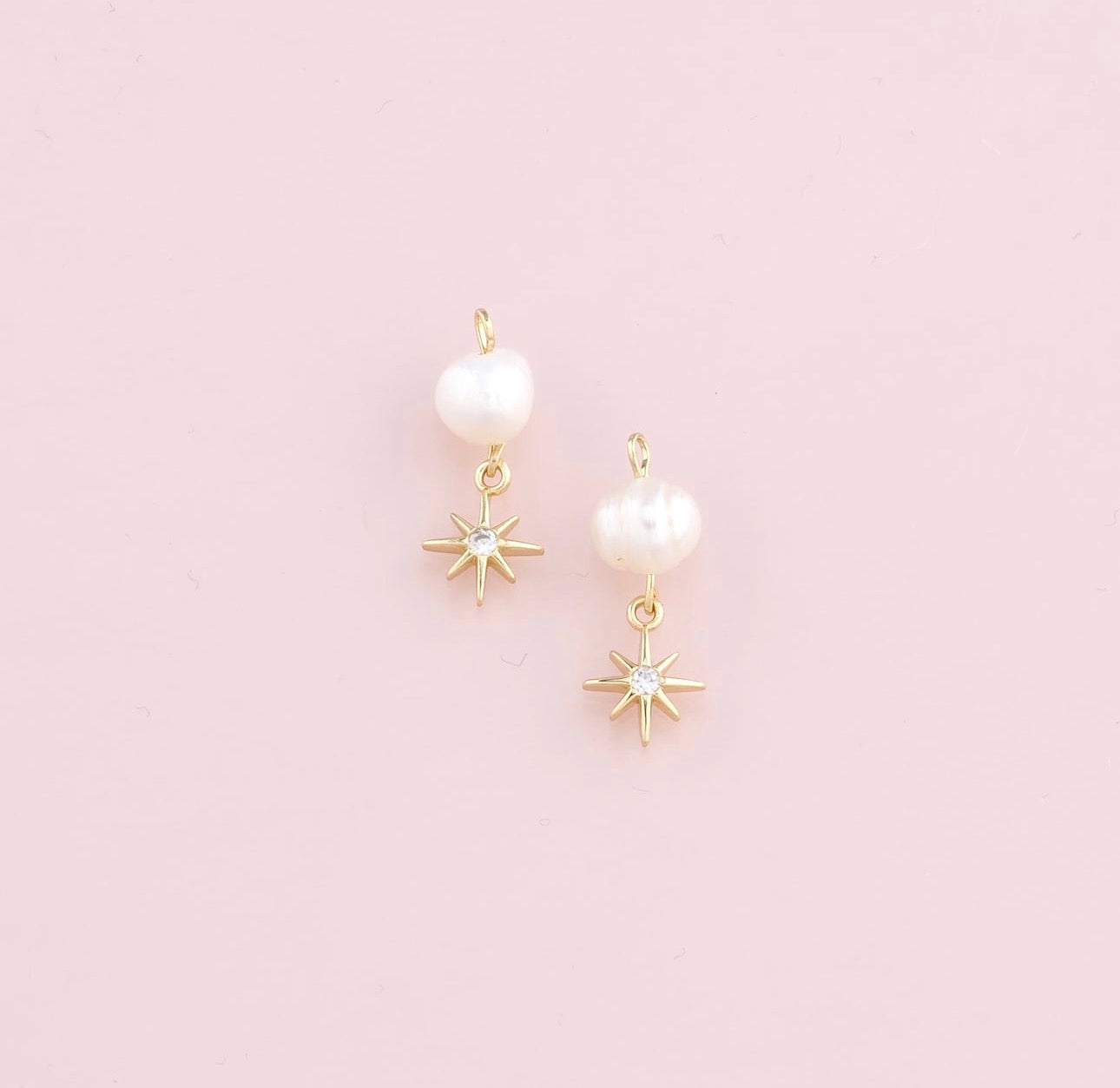 gold pearl star charm