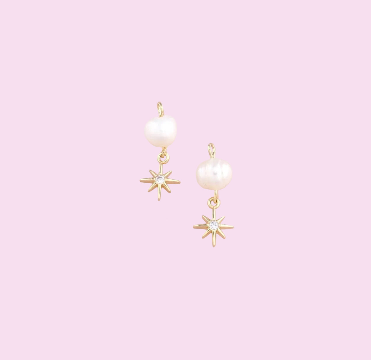 gold pearl star charm