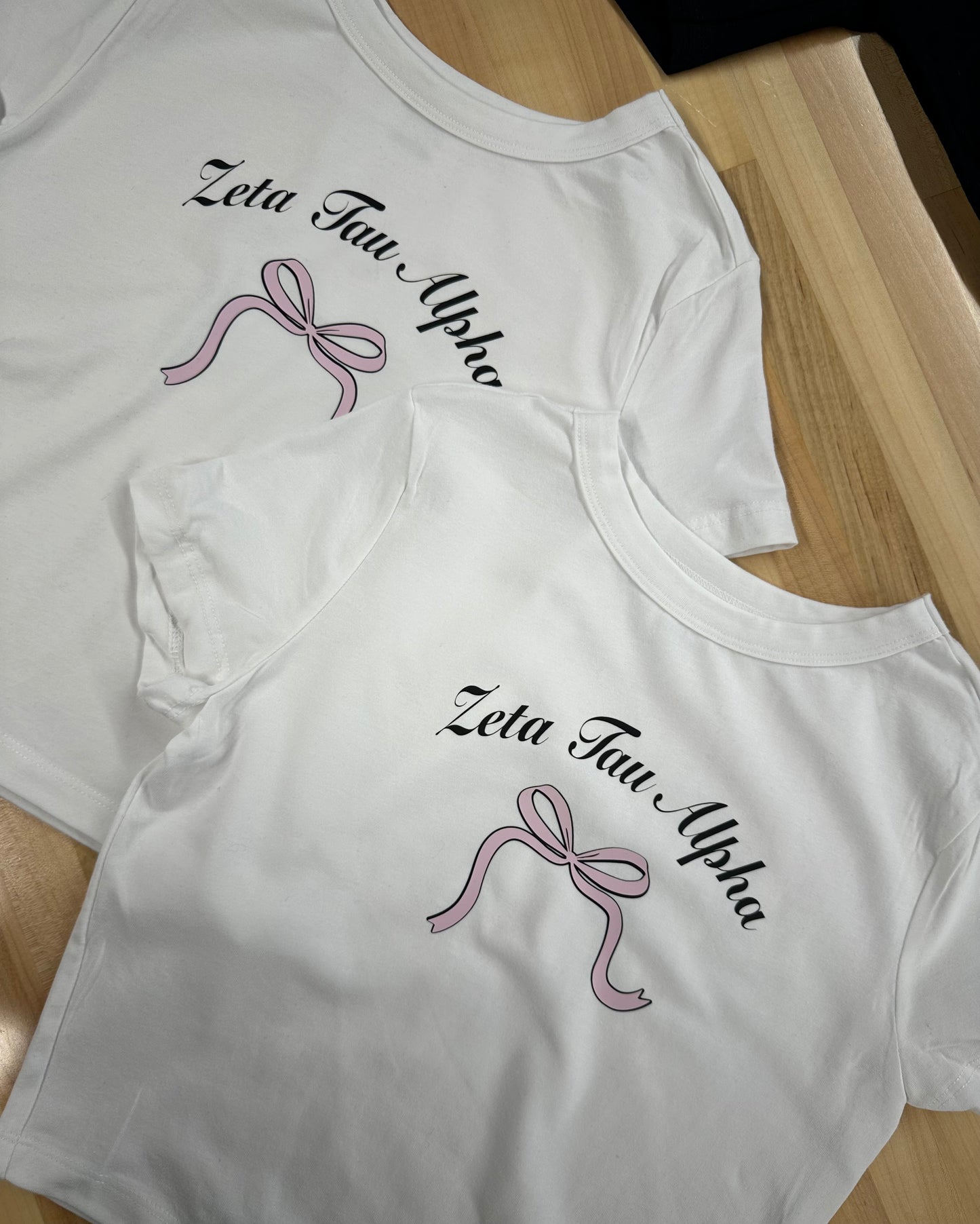 pink bow tee