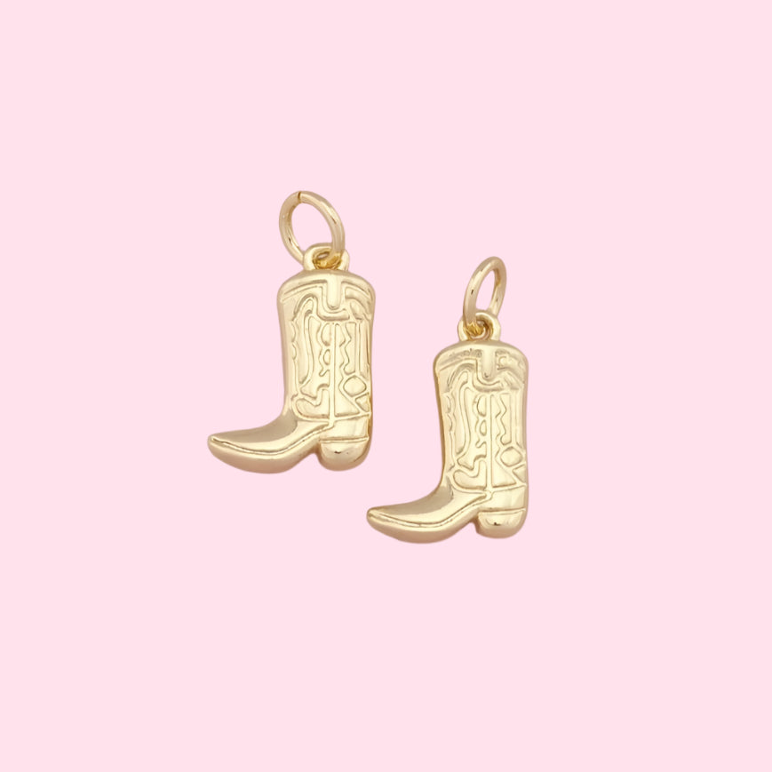 gold cowgirl boot charm