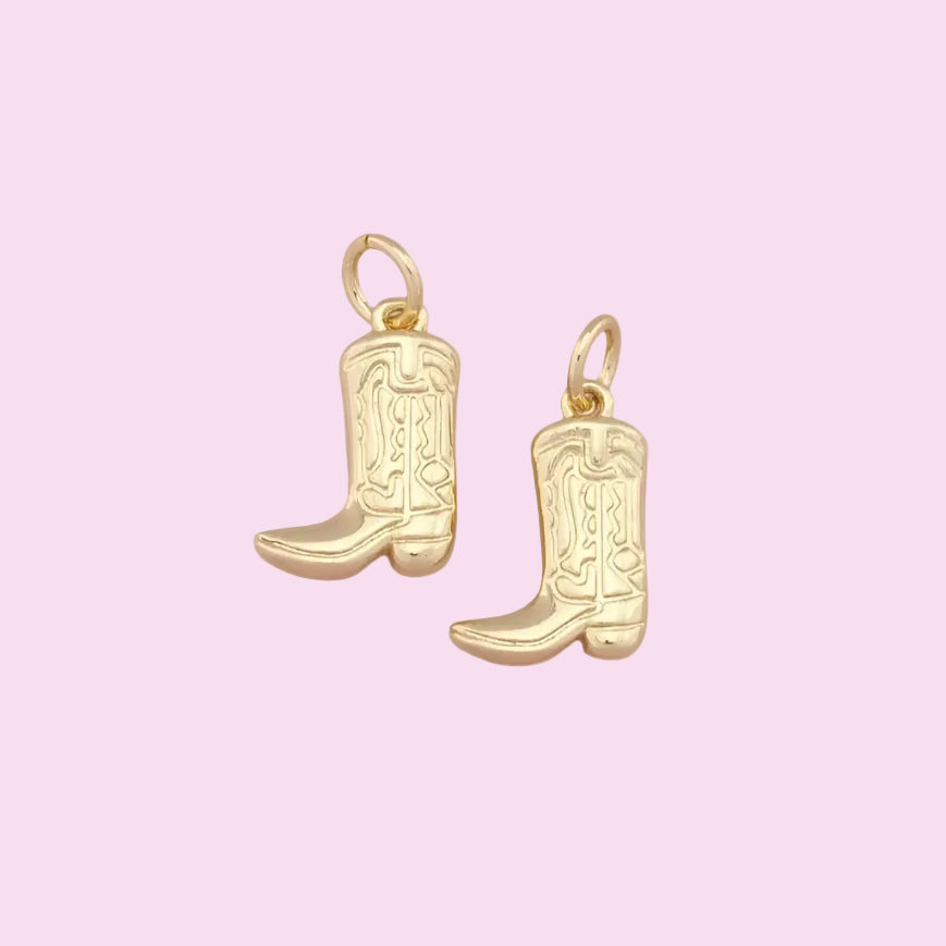 gold cowgirl boot charm