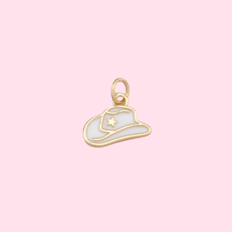 gold cowgirl hat charm