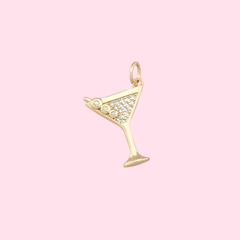 gold martini charm