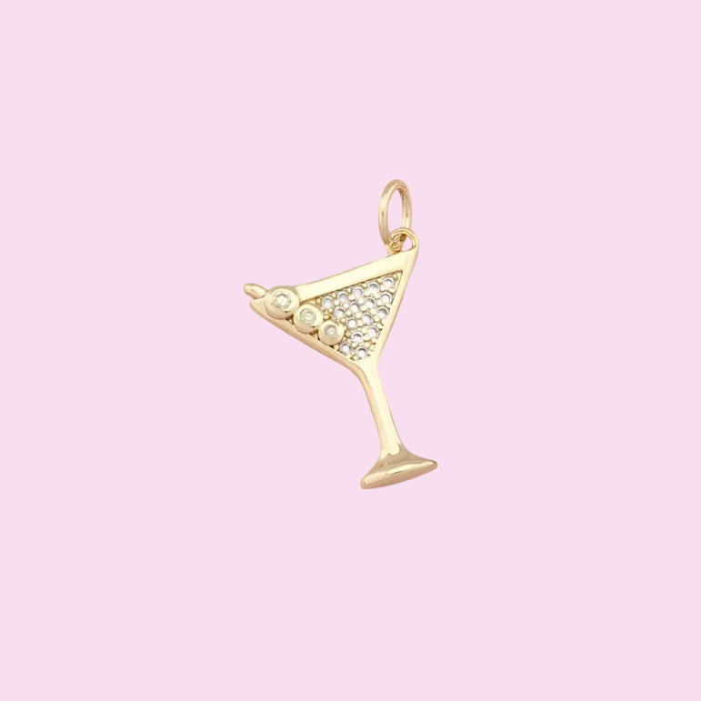 gold martini charm
