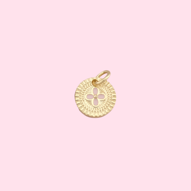 pink round flower pendant