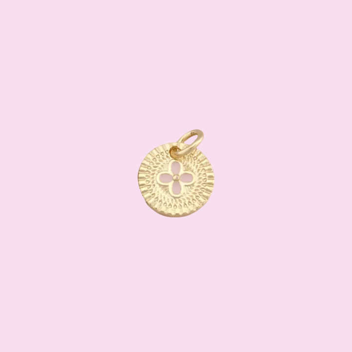 pink round flower pendant