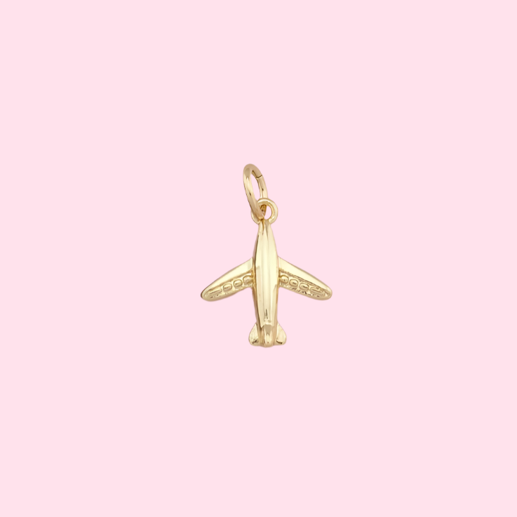 gold airplane charm
