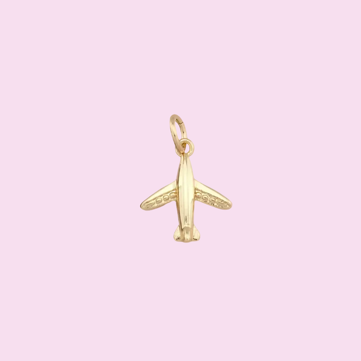 gold airplane charm