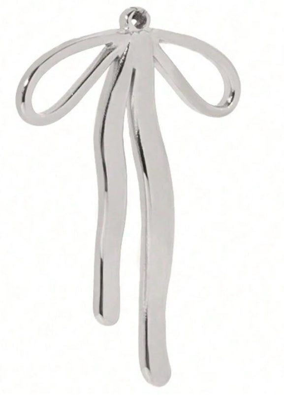 long silver bow charm