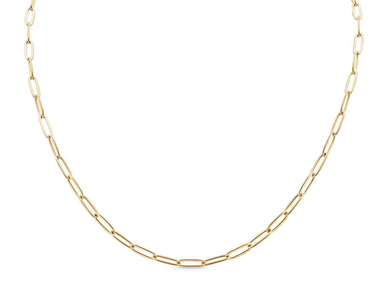 18K Gold Coated Stainless Steel Paperclip Necklace