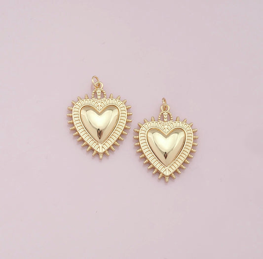 gold big heart charm