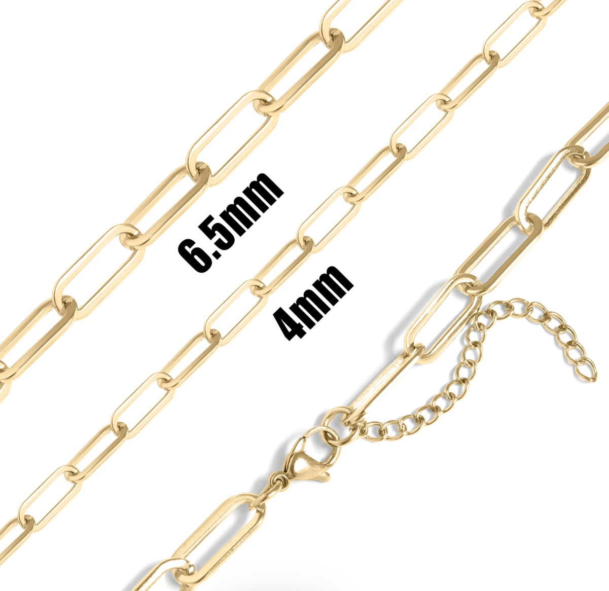 18K Gold Coated Stainless Steel Paperclip Necklace