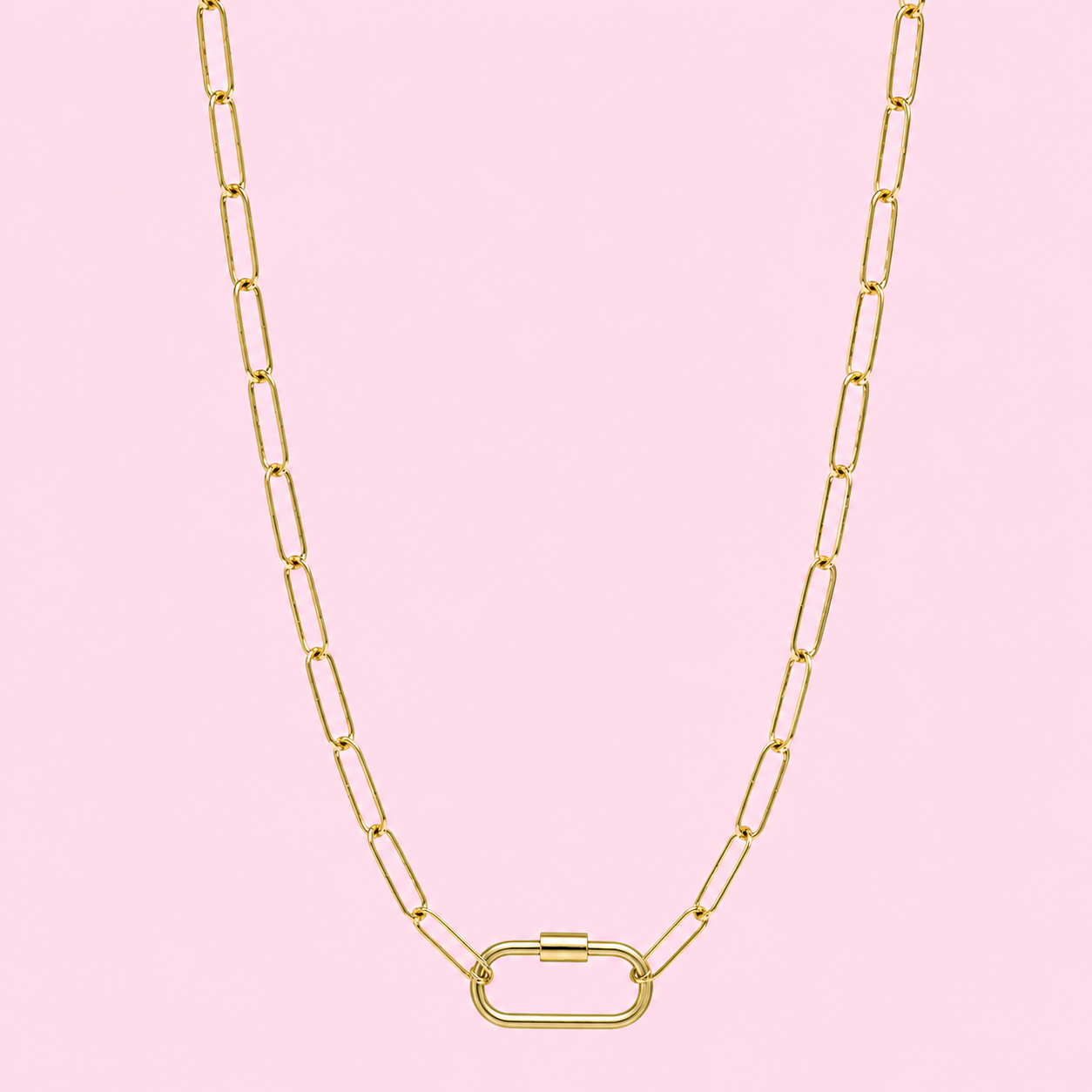 gold carabiner necklace