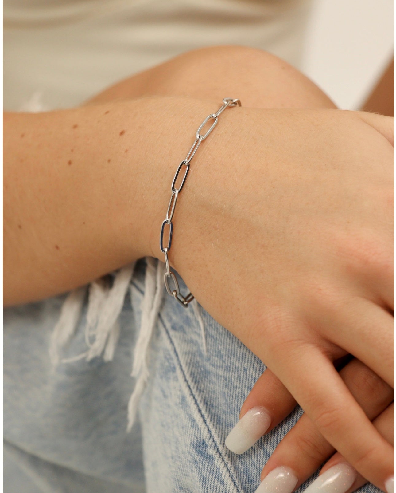 Stainless Steel Paperclip Chain Bracelet