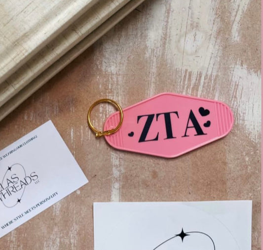 sorority keychain - pink