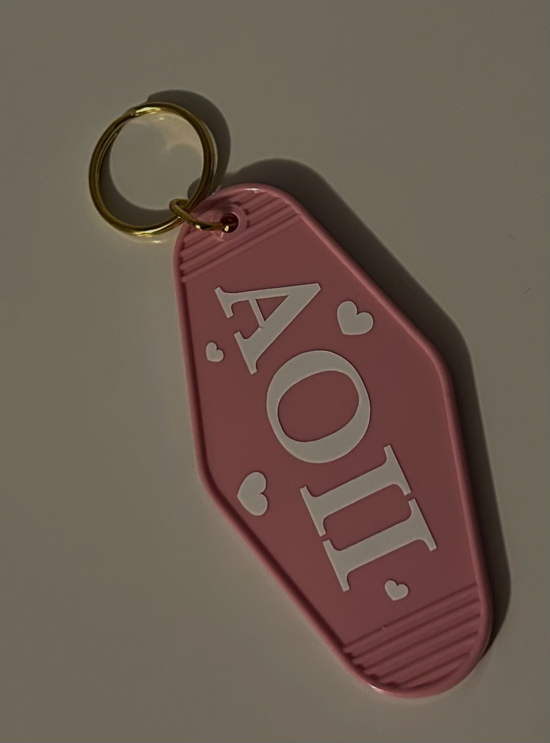 sorority keychain - pink